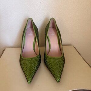 LIU •JO  leonie hanne x rhinestone pumps - green SHOES